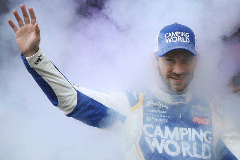 TALLADEGA, ALABAMA - OCTOBER 03: Daniel Suarez, driver of the #99 Good Sam Chevrolet, waves to fans as he walks on stage during pre-race ceremonies prior to the NASCAR Cup Series YellaWood 500 at Talladega Superspeedway on October 03, 2021 in Talladega, Alabama. (Photo by Sean Gardner/Getty Images) | Getty Images