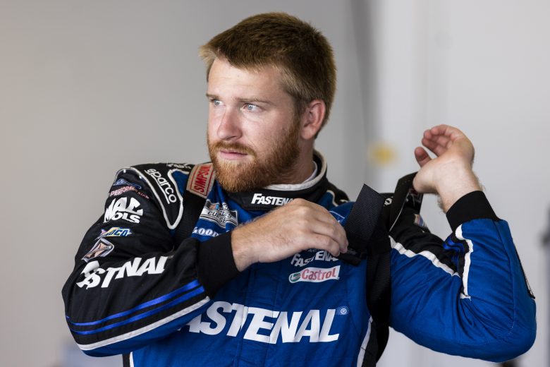 DAYTONA BEACH, FLORIDA - SEPTEMBER 07: Chris Buescher driver of the #17 NASCAR Next Gen car looks on from the garage during the NASCAR Cup Series test at Daytona International Speedway on September 07, 2021 in Daytona Beach, Florida. (Photo by James Gilbert/Getty Images) | Getty Images