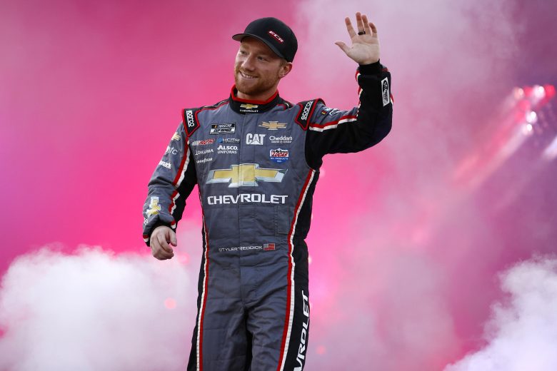 RICHMOND, VIRGINIA - SEPTEMBER 11: Tyler Reddick, driver of the #8 Childress Vineyards Chevrolet, waves to fans during pre-race ceremonies prior to the NASCAR Cup Series Federated Auto Parts 400 Salute to First Responders at Richmond Raceway on September 11, 2021 in Richmond, Virginia. (Photo by Jared C. Tilton/Getty Images) | Getty Images