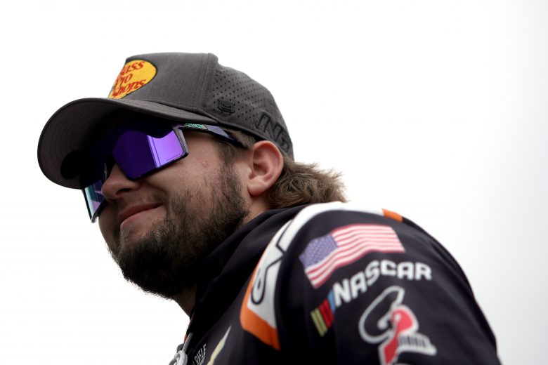 KANSAS CITY, KANSAS - OCTOBER 23: Noah Gragson, driver of the #9 Bass Pro Shops/TrueTimber/BRCC Chevrolet, waits on the grid prior to the NASCAR Xfinity Series Kansas Lottery 300 at Kansas Speedway on October 23, 2021 in Kansas City, Kansas. (Photo by Sean Gardner/Getty Images) | Getty Images