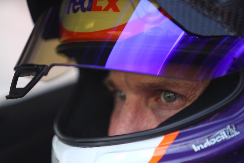 KANSAS CITY, KANSAS - OCTOBER 24: Denny Hamlin, driver of the #11 FedEx Freight Toyota, sits in his car prior to the start of the NASCAR Cup Series Hollywood Casino 400 at Kansas Speedway on October 24, 2021 in Kansas City, Kansas. (Photo by Sean Gardner/Getty Images) | Getty Images