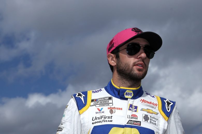 KANSAS CITY, KANSAS - OCTOBER 24: Chase Elliott, driver of the #9 NAPA Auto Parts Chevrolet, waits on the grid prior to the NASCAR Cup Series Hollywood Casino 400 at Kansas Speedway on October 24, 2021 in Kansas City, Kansas. (Photo by Sean Gardner/Getty Images) | Getty Images