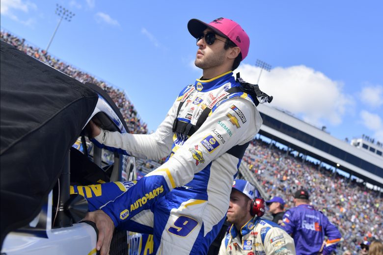 MARTINSVILLE, VIRGINIA - OCTOBER 31: Chase Elliott, driver of the #9 NAPA Auto Parts Chevrolet, enters his car to start the NASCAR Cup Series Xfinity 500 at Martinsville Speedway on October 31, 2021 in Martinsville, Virginia. (Photo by Logan Riely/Getty Images) | Getty Images