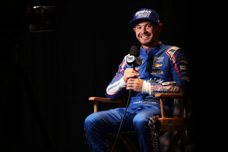 PHOENIX, ARIZONA - NOVEMBER 04: Kyle Larson, driver of the #5 HendrickCars.com Chevrolet, speaks to the media during the 2021 NASCAR Championship 4 Media Day at the the Phoenix Convention Center on November 04, 2021 in Phoenix, Arizona. (Photo by Meg Oliphant/Getty Images) | Getty Images