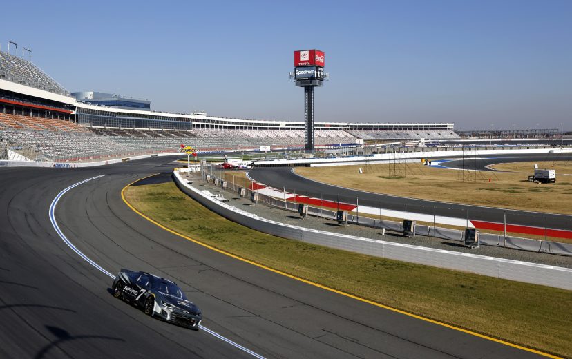 CONCORD, NORTH CAROLINA - NOVEMBER 17: Corey LaJoie driver of the #7 Spire Motorsports Chevrolet drives during NASCAR Cup Series Next Gen testing at Charlotte Motor Speedway on November 17, 2021 in Concord, North Carolina. (Photo by Grant Halverson/Getty Images) | Getty Images