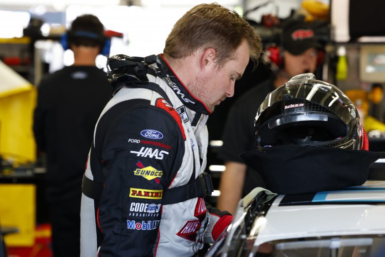 CONCORD, NORTH CAROLINA - NOVEMBER 17: Cole Custer driver of the #41 Stewart-Haas Racing Ford climbs out of the car in the garage area during NASCAR Cup Series Next Gen testing at Charlotte Motor Speedway on November 17, 2021 in Concord, North Carolina. (Photo by Grant Halverson/Getty Images) | Getty Images