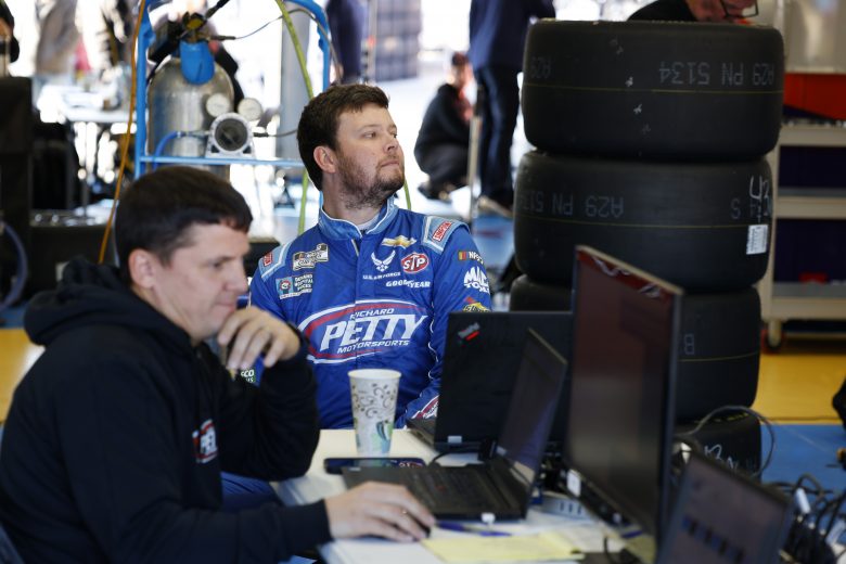 CONCORD, NORTH CAROLINA - NOVEMBER 17: Erik Jones, driver of the #43 Richard Petty Motorsport Chevrolet, waits in the garage area during NASCAR Cup Series Next Gen testing at Charlotte Motor Speedway on November 17, 2021 in Concord, North Carolina. (Photo by Grant Halverson/Getty Images) | Getty Images