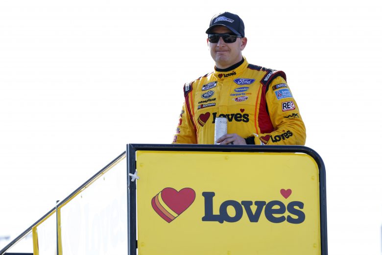 CONCORD, NORTH CAROLINA - NOVEMBER 17: Michael McDowell driver of the #34 Front Row Motorsports Ford looks on from the top of his team hauler during NASCAR Cup Series Next Gen testing at Charlotte Motor Speedway on November 17, 2021 in Concord, North Carolina. (Photo by Grant Halverson/Getty Images) | Getty Images