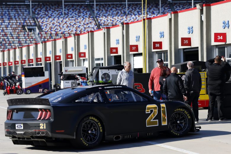 CONCORD, NORTH CAROLINA - NOVEMBER 17: The #21 Wood Brothers Racing Ford is seen in the garage area during NASCAR Cup Series Next Gen testing at Charlotte Motor Speedway on November 17, 2021 in Concord, North Carolina. (Photo by Grant Halverson/Getty Images) | Getty Images