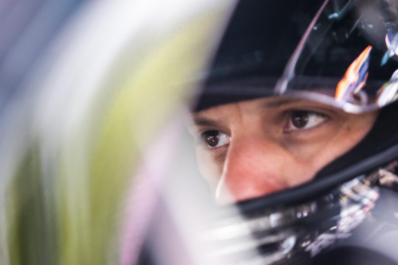 Justin Bonsignore, driver of the #51 Phoenix Communications Inc. Chevrolet, looks on during practice before for the Buzz Chew Chevrolet Cadillac 200 for the Whelen Modified Tour at Riverhead Raceway on June 19, 2021 in Riverhead, New York. (Adam Glanzman/NASCAR)