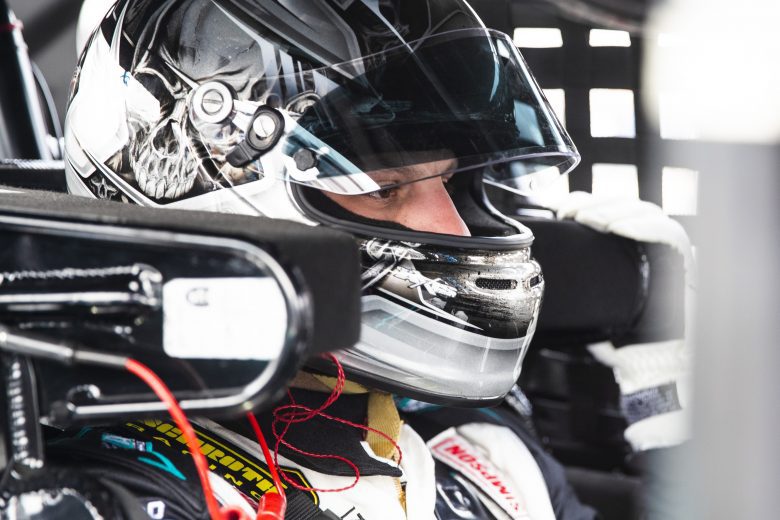 Justin Bonsignore, driver of the #51 Coastal Fiber LLC Chevrolet, during practice before the Virginia Is For Racing Lovers 200 for the Whelen Modified Tour at Martinsville Raceway in Martinsville, Virginia on April 8, 2021. (Adam Glanzman/NASCAR)