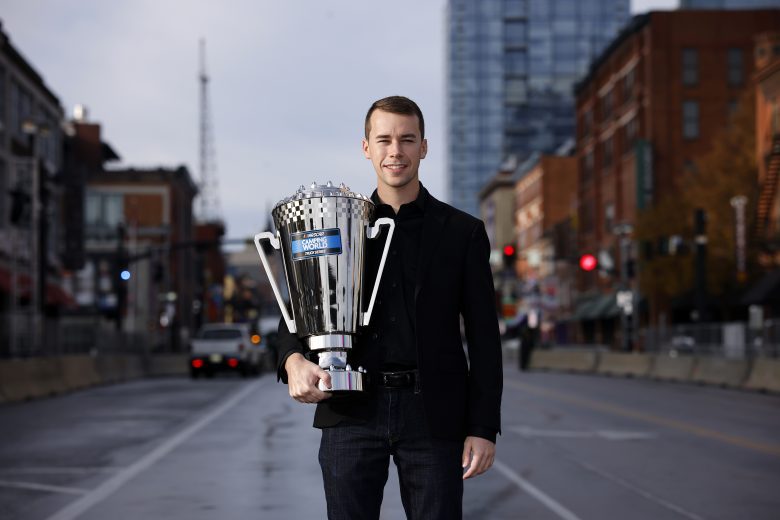 NASHVILLE, TENNESSEE - DECEMBER 01: The 2021 NASCAR Camping World Truck Series championship driver, Ben Rhodes poses for photos on Broadway December 01, 2021 in Nashville, Tennessee. (Photo by Brett Carlsen/Getty Images) | Getty Images