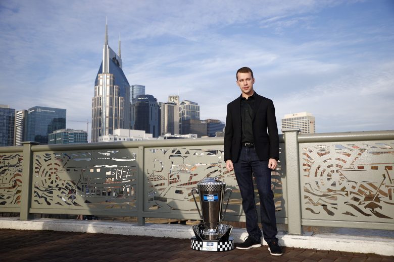 NASHVILLE, TENNESSEE - DECEMBER 01: The 2021 NASCAR Camping World Truck Series championship driver, Ben Rhodes poses for photos on on the Rooftop Terrace of the Twelve Thirty Club December 01, 2021 in Nashville, Tennessee. (Photo by Jared C. Tilton/Getty Images) | Getty Images