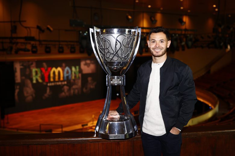 NASHVILLE, TENNESSEE - DECEMBER 01: The 2021 NASCAR Cup Series championship driver, Kyle Larson poses for photos at the Ryman Auditorium on December 01, 2021 in Nashville, Tennessee. (Photo by Jared C. Tilton/Getty Images) | Getty Images