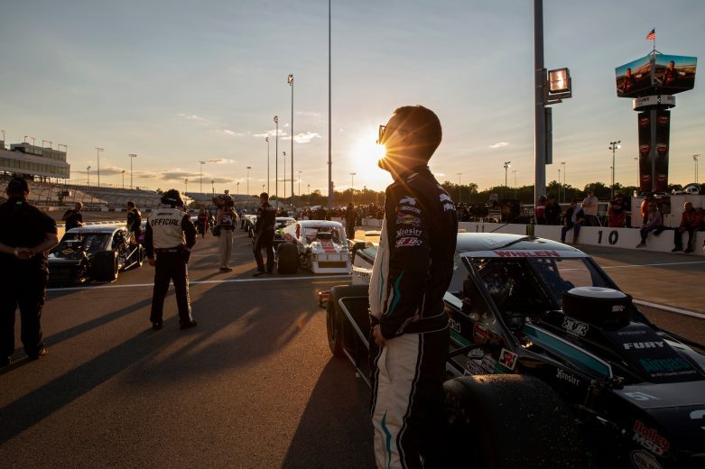 Justin Bonsignore, driver of the #51 Coastal Fiber Chevrolet, on the track before the race during the Virginia Is For Racing Lovers 150 for the NASCAR Whelen Modified Tour at Richmond Raceway in Richmond, Virginia on September 10, 2021. (Ryan M. Kelly/NASCAR)