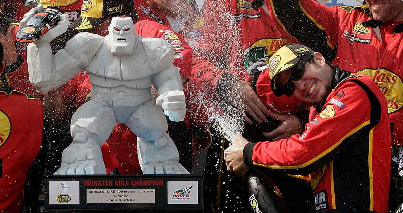Martin Truex Jr. celebrates Dover win in 2007.