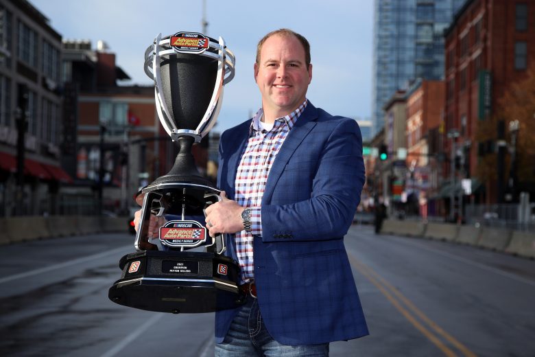 NASHVILLE, TENNESSEE - DECEMBER 01: The 2021 NASCAR Advance Auto Parts Weekly Series championship driver, Peyton Sellers poses for photos on Broadway December 01, 2021 in Nashville, Tennessee. (Photo by Sean Gardner/Getty Images) | Getty Images