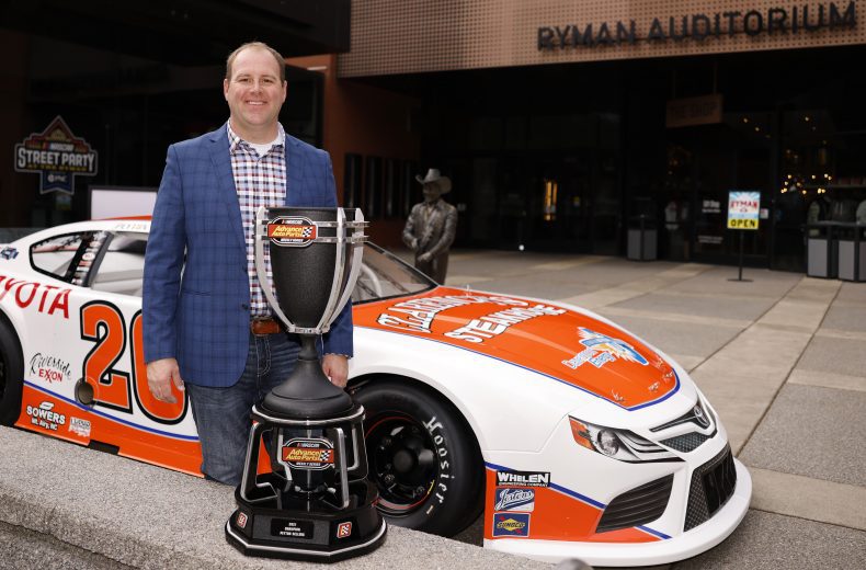 NASHVILLE, TENNESSEE - DECEMBER 01: The 2021 NASCAR Advance Auto Parts Weekly Series championship driver, Peyton Sellers poses for photos at the Ryman Auditorium on December 01, 2021 in Nashville, Tennessee. (Photo by Brett Carlsen/Getty Images) | Getty Images