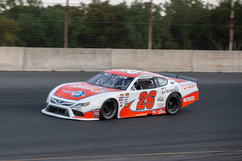 Peyton Sellers, driver of the Clarence’s Steakhouse and Danville Toyota #26 car, in the Late Model race during the NASCAR Advanced Auto Parts Weekly Series at Dominion Raceway on September 18, 2021 in Woodford, Virginia. (Parker Michels-Boyce/NASCAR)