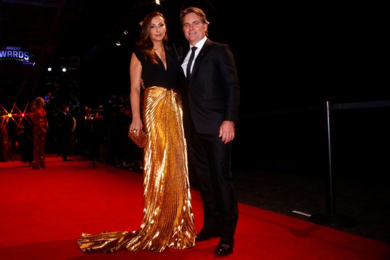 NASHVILLE, TENNESSEE - DECEMBER 02:  Jeff Gordon, Vice Chairman of Hendrick Motorsports and Ingrid Vandebosch pose on the red carpet prior to the NASCAR Champion's Banquet at the Music City Center on December 02, 2021 in Nashville, Tennessee. (Photo by Jared C. Tilton/Getty Images) | Getty Images
