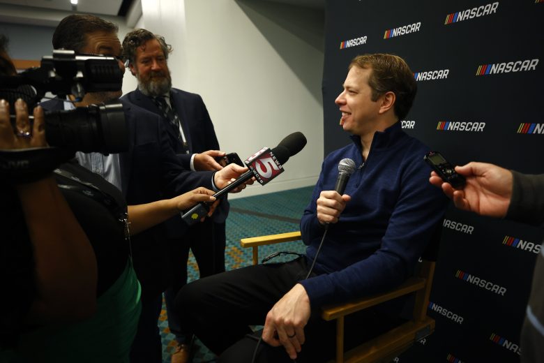 NASHVILLE, TENNESSEE - DECEMBER 02: NASCAR driver Brad Keselowski speaks with the media prior to the NASCAR Champion's Banquet at Music City Center on December 02, 2021 in Nashville, Tennessee. (Photo by Jared C. Tilton/Getty Images) | Getty Images