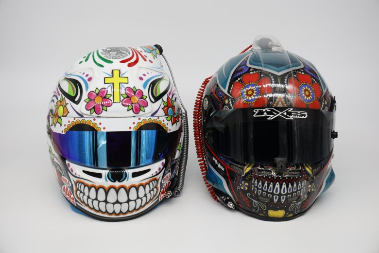 CONCORD, NORTH CAROLINA - JANUARY 18: A detail of the helmet of NASCAR driver Daniel Suarez during NASCAR Production Days at Clutch Studios on January 18, 2022 in Concord, North Carolina. (Photo by Chris Graythen/Getty Images) | Getty Images