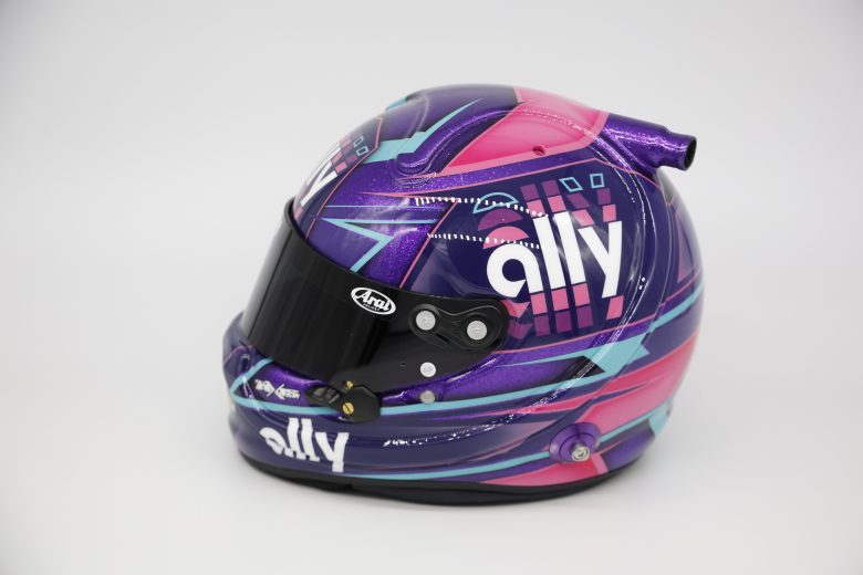 CONCORD, NORTH CAROLINA - JANUARY 18: A detail of the helmet of NASCAR driver Alex Bowman during NASCAR Production Days at Clutch Studios on January 18, 2022 in Concord, North Carolina. (Photo by Chris Graythen/Getty Images) | Getty Images