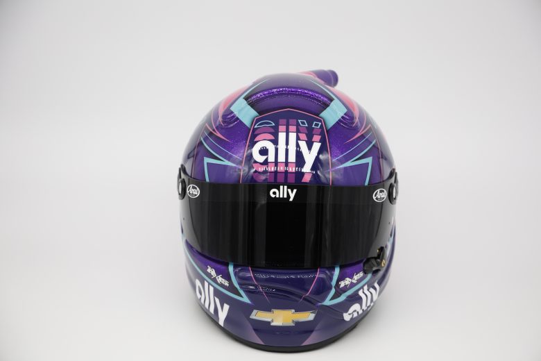CONCORD, NORTH CAROLINA - JANUARY 18: A detail of the helmet of NASCAR driver Alex Bowman during NASCAR Production Days at Clutch Studios on January 18, 2022 in Concord, North Carolina. (Photo by Chris Graythen/Getty Images) | Getty Images