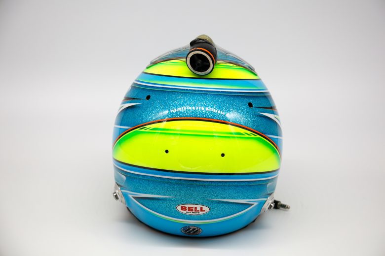 CONCORD, NORTH CAROLINA - JANUARY 19: : A detail of the helmet of NASCAR driver Ricky Stenhouse Jr. during NASCAR Production Days at Clutch Studios on January 19, 2022 in Concord, North Carolina. (Photo by Chris Graythen/Getty Images) | Getty Images