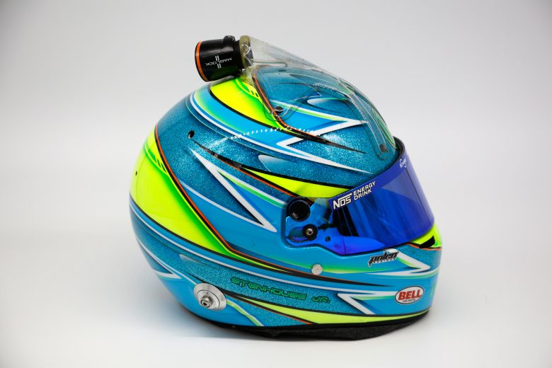 CONCORD, NORTH CAROLINA - JANUARY 19: : A detail of the helmet of NASCAR driver Ricky Stenhouse Jr. during NASCAR Production Days at Clutch Studios on January 19, 2022 in Concord, North Carolina. (Photo by Chris Graythen/Getty Images) | Getty Images