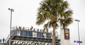 A general view of the grandstand before the Jeep Beach 175 for the ARCA Menards Series East at New Smyrna Speedway in New Smyrna, Florida on February 8, 2021. Photo by Adam Glanzman/NASCAR