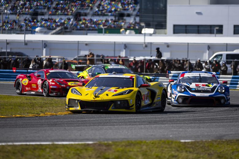 DAYTONA BEACH, FLORIDA - JANUARY 29: The #3 Corvette Racing Corvette C8.R GTD of Antonio Garcia, Jordan Taylor and Nicky Catsburg drives during the Rolex 24 at Daytona International Speedway on January 29, 2022 in Daytona Beach, Florida. (Photo by James Gilbert/Getty Images) | Getty Images