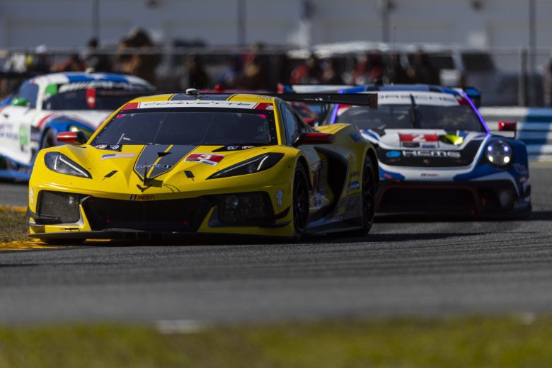 DAYTONA BEACH, FLORIDA - JANUARY 29: The #3 Corvette Racing Corvette C8.R GTD of Antonio Garcia, Jordan Taylor and Nicky Catsburg drives during the Rolex 24 at Daytona International Speedway on January 29, 2022 in Daytona Beach, Florida. (Photo by James Gilbert/Getty Images) | Getty Images