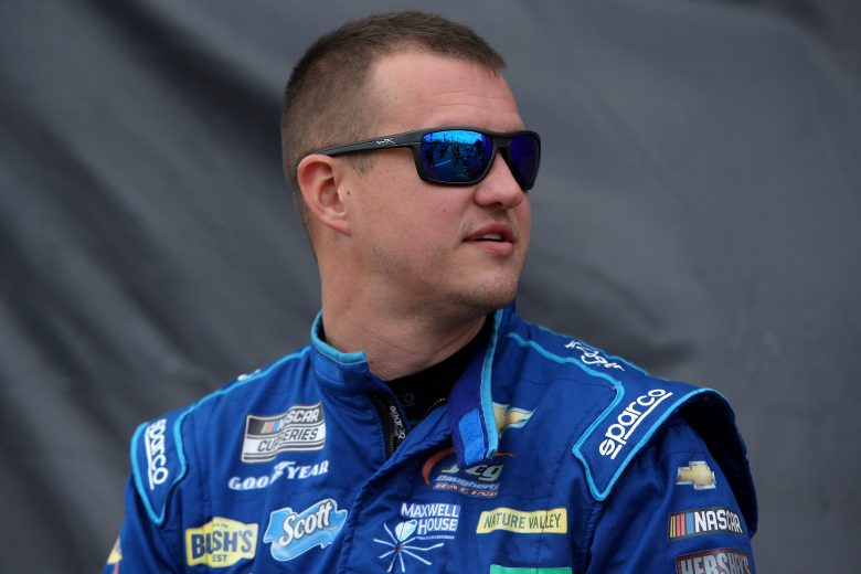 KANSAS CITY, KANSAS - OCTOBER 24: Ryan Preece, driver of the #37 Louisiana Hot Sauce Chevrolet, waits backstage during pre-race ceremonies prior to the NASCAR Cup Series Hollywood Casino 400 at Kansas Speedway on October 24, 2021 in Kansas City, Kansas. (Photo by Sean Gardner/Getty Images) | Getty Images