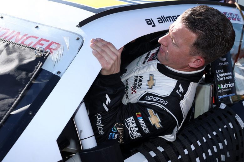 AVONDALE, ARIZONA - NOVEMBER 06: AJ Allmendinger, driver of the #16 Hyperice Chevrolet, enters his car for qualifying for the NASCAR Xfinity Series Championship at Phoenix Raceway on November 06, 2021 in Avondale, Arizona. (Photo by Christian Petersen/Getty Images) | Getty Images