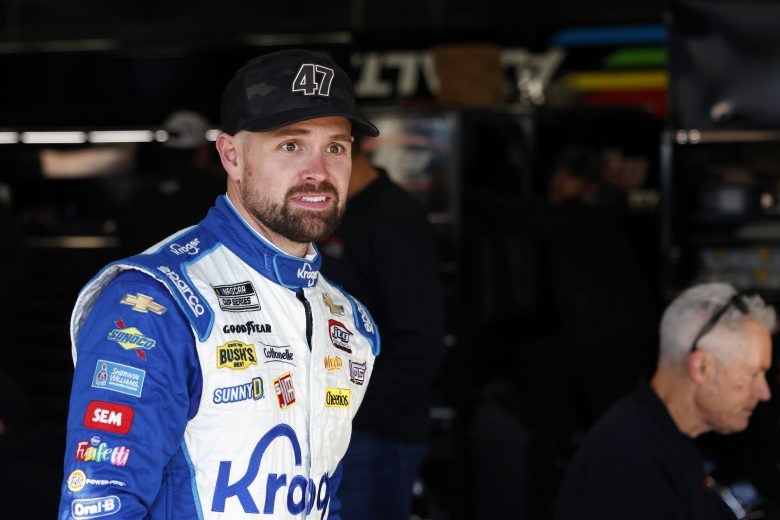 CONCORD, NORTH CAROLINA - NOVEMBER 17: Ricky Stenhouse Jr. waits to take the #47 JTG Daugherty Racing Chevrolet out on the track during NASCAR Cup Series Next Gen testing at Charlotte Motor Speedway on November 17, 2021 in Concord, North Carolina. (Photo by Grant Halverson/Getty Images) | Getty Images