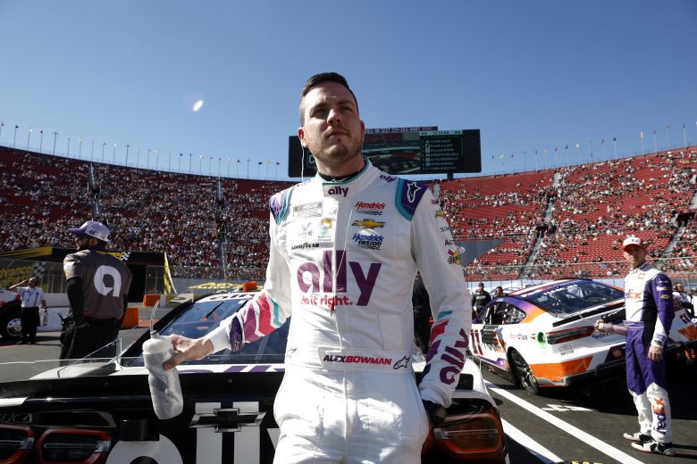 LOS ANGELES, CALIFORNIA - FEBRUARY 06: Alex Bowman, driver of the #48 Ally Chevrolet, looks on during the qualifying heats for the NASCAR Cup Series Busch Light Clash at the Los Angeles Memorial Coliseum on February 06, 2022 in Los Angeles, California. (Photo by Chris Graythen/Getty Images) | Getty Images