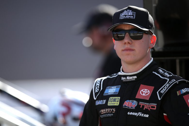 AVONDALE, ARIZONA - NOVEMBER 05: John H Nemechek, driver of the #4 Pye-Barker Fire & Safety Toyota, looks on during qualifying for the NASCAR Camping World Truck Series Lucas Oil 150 at Phoenix Raceway on November 05, 2021 in Avondale, Arizona. (Photo by Sean Gardner/Getty Images) | Getty Images
