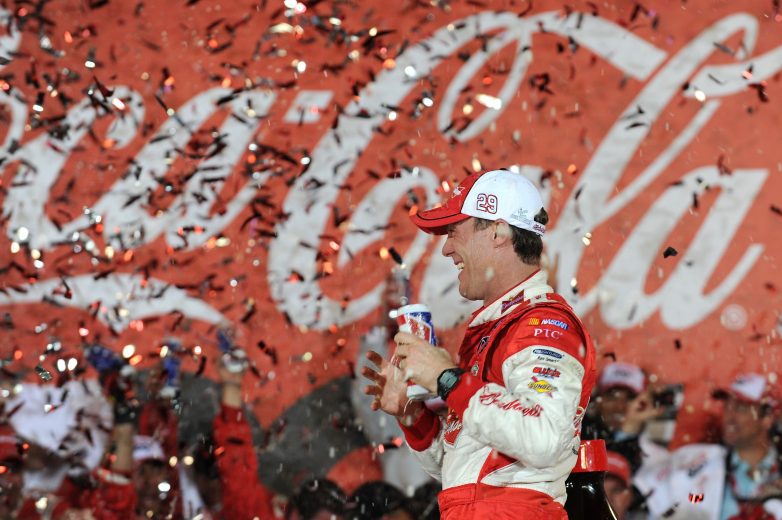 CONCORD, NC - MAY 26:  Kevin Harvick, driver of the #29 Budweiser Folds of Honor Chevrolet, celebrates in Victory Lane after winning the NASCAR Sprint Cup Series Coca-Cola 600 at Charlotte Motor Speedway on May 26, 2013 in Concord, North Carolina.  (Photo by Jared C. Tilton/Getty Images) | Getty Images