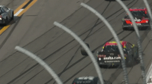 Some exceptional tire-dodging for Kurt Busch. And, no, tires aren’t supposed to be rolling around the track.