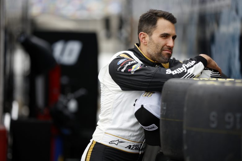 DAYTONA BEACH, FLORIDA - FEBRUARY 15: Aric Almirola, driver of the #10 Smithfield Ford, looks in the garage area during practice for the NASCAR Cup Series 64th Annual Daytona 500 at Daytona International Speedway on February 15, 2022 in Daytona Beach, Florida. (Photo by Chris Graythen/Getty Images) | Getty Images