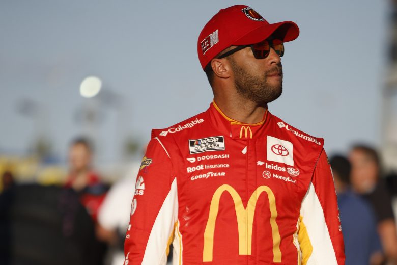DAYTONA BEACH, FLORIDA - FEBRUARY 18: Bubba Wallace, driver of the #23 McDonald's Toyota, walks the garage area during practice for NASCAR Cup Series 64th Annual Daytona 500 at Daytona International Speedway on February 18, 2022 in Daytona Beach, Florida. (Photo by Sean Gardner/Getty Images) | Getty Images