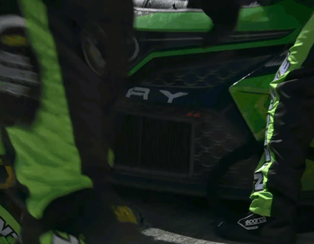 Lawn equipment is welcome on pit road.