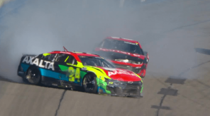 Featured Image for Reddick’s daylong dominance slowed by crash with Byron at Auto Club