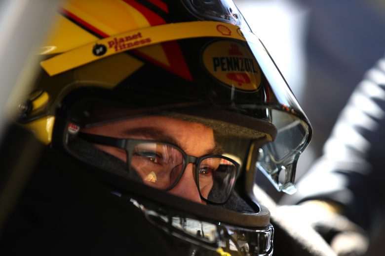 LAS VEGAS, NEVADA - MARCH 05: Joey Logano, driver of the #22 Pennzoil Ford, sits in his car during practice for NASCAR Cup Series Pennzoil 400 at Las Vegas Motor Speedway on March 05, 2022 in Las Vegas, Nevada. (Photo by Meg Oliphant/Getty Images) | Getty Images