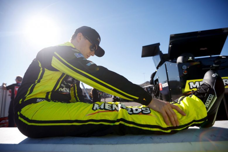 AVONDALE, ARIZONA - MARCH 12: Brandon Jones, driver of the #19 Menards/Jeld-Wen Toyota, sits on the grid during practice for the NASCAR Xfinity Series United Rentals 200 at Phoenix Raceway on March 12, 2022 in Avondale, Arizona. (Photo by Sean Gardner/Getty Images) | Getty Images