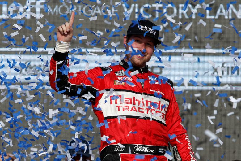 AVONDALE, ARIZONA - MARCH 13: Chase Briscoe, driver of the #14 Mahindra Tractors Ford, celebrates in victory lane after winning the the Ruoff Mortgage 500 at Phoenix Raceway on March 13, 2022 in Avondale, Arizona. (Photo by Sean Gardner/Getty Images) | Getty Images