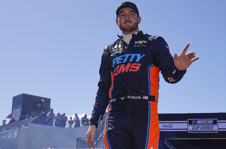 RICHMOND, VIRGINIA - APRIL 03: Ty Dillon, driver of the #42 Chevyliners.com Chevrolet, waves to fans onstage during driver intros prior to the NASCAR Cup Series Toyota Owners 400 at Richmond Raceway on April 03, 2022 in Richmond, Virginia. (Photo by Jacob Kupferman/Getty Images) | Getty Images