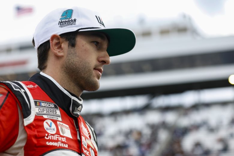 MARTINSVILLE, VIRGINIA - APRIL 08: Chase Elliott, driver of the #9 LLumar Chevrolet, waits on the grid during qualifying for the NASCAR Cup Series Blue-Emu Maximum Pain Relief 400 at Martinsville Speedway on April 08, 2022 in Martinsville, Virginia. (Photo by Jared C. Tilton/Getty Images) | Getty Images