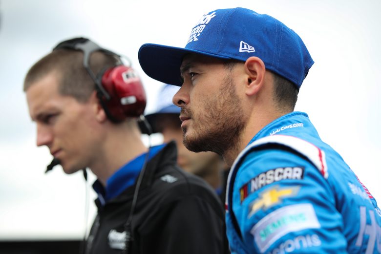 MARTINSVILLE, VIRGINIA - APRIL 08: Kyle Larson, driver of the #5 HendrickCars.com Chevrolet, looks on during practice for the NASCAR Cup Series Blue-Emu Maximum Pain Relief 400 at Martinsville Speedway on April 08, 2022 in Martinsville, Virginia. (Photo by Meg Oliphant/Getty Images) | Getty Images
